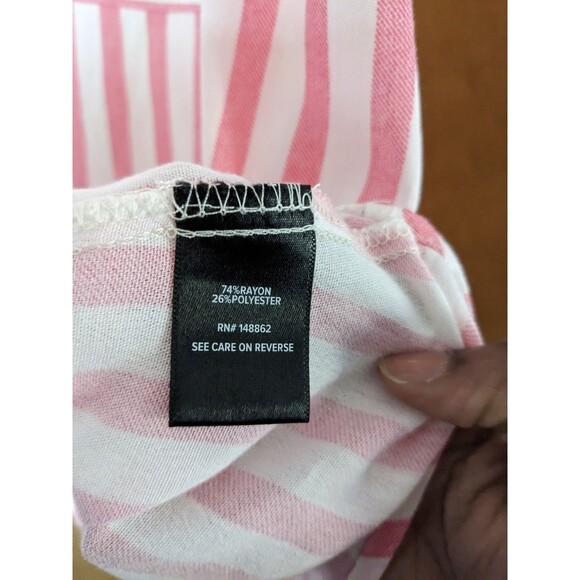 Torrid Women's Harper Washable Gauze Sleeveless Pullover Blouse Pink White Sz 1 - Picture 3 of 8